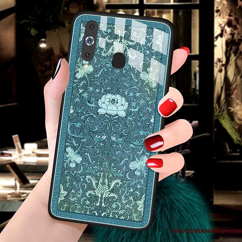 Samsung Galaxy A8s Mønster Anti-fald Cover Telefon Etui Blå Glas Stjerne