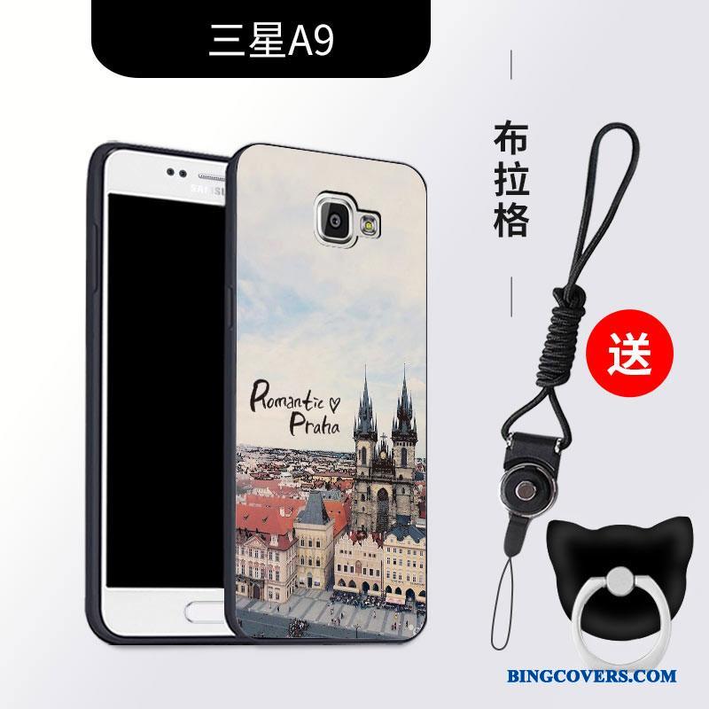 Samsung Galaxy A9 Nubuck Cover Anti-fald Beskyttelse Lyserød Silikone Telefon Etui