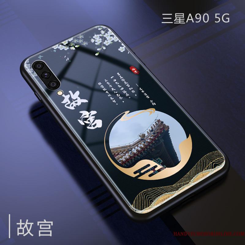 Samsung Galaxy A90 5g Kinesisk Stil Net Red Etui Support Vind Spejl Trend