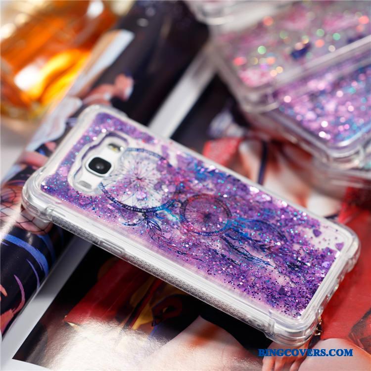 Samsung Galaxy J3 2015 Quicksand Guld Tryk Mobiltelefon Blød Telefon Etui Cover