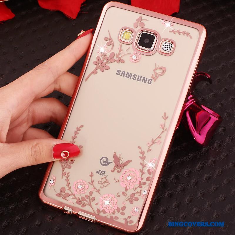 Samsung Galaxy J3 2016 Belægning Rosa Guld Telefon Etui Silikone Blød Beskyttelse Ring