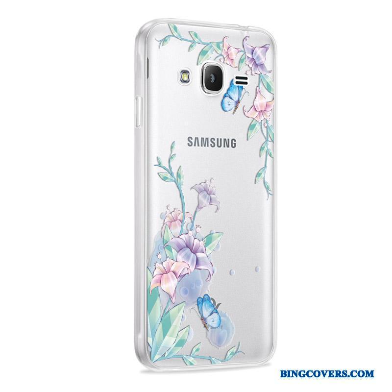 Samsung Galaxy J3 2016 Beskyttelse Grøn Cover Stjerne Etui Sølv Blød