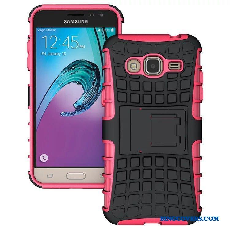 Samsung Galaxy J3 2016 Etui Silikone Beskyttelse Stjerne Anti-fald Mobiltelefon Lilla Cover