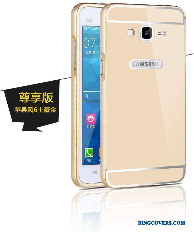 Samsung Galaxy J3 2016 Etui Stjerne Beskyttelse Ramme Cover Anti-fald Blomster Hvid
