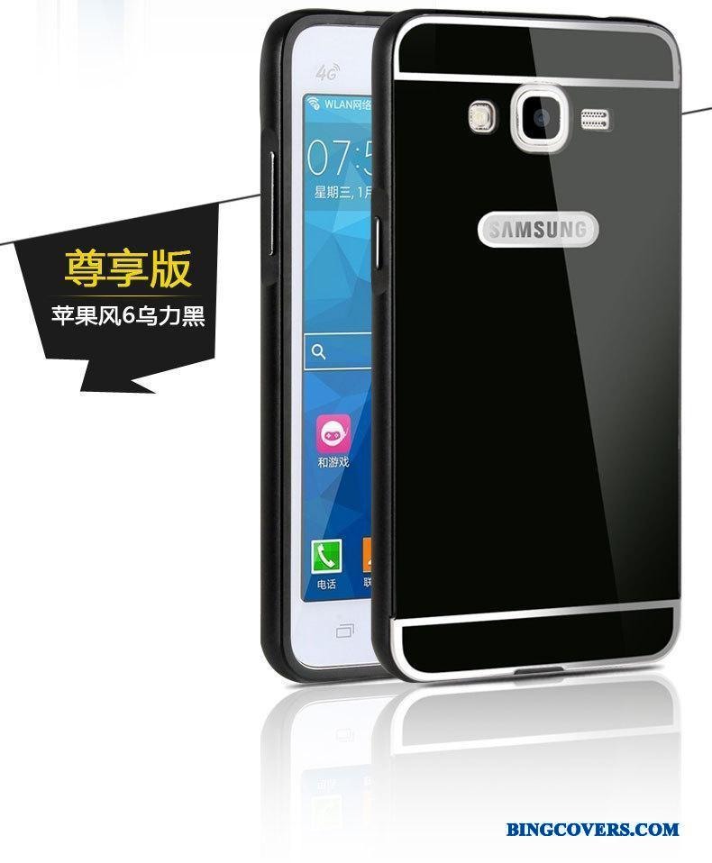 Samsung Galaxy J3 2016 Etui Stjerne Beskyttelse Ramme Cover Anti-fald Blomster Hvid
