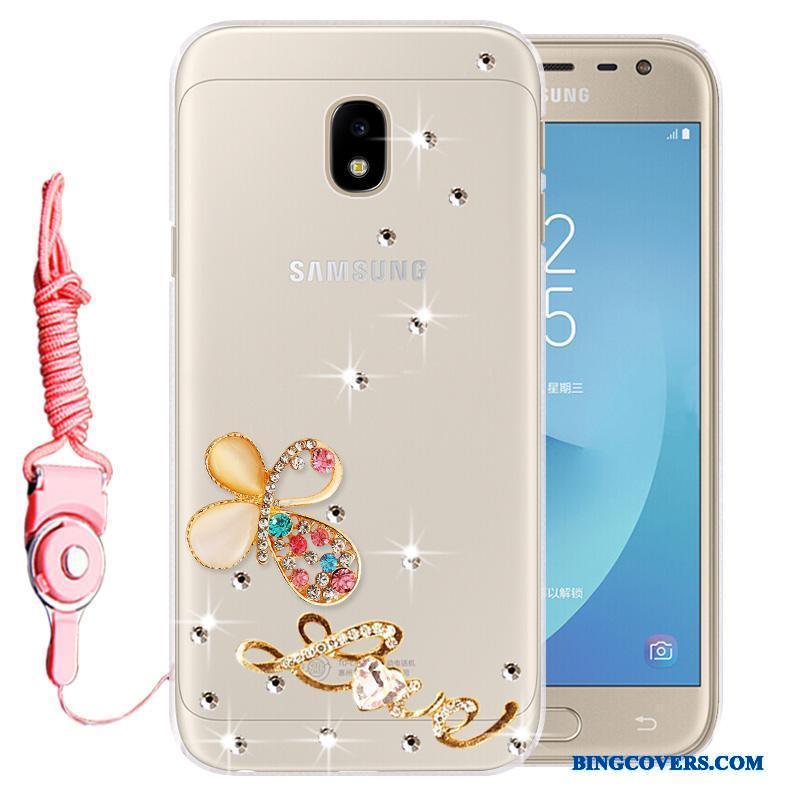 Samsung Galaxy J3 2017 Etui Anti-fald Farve Mobiltelefon Blød Strass Cover Silikone