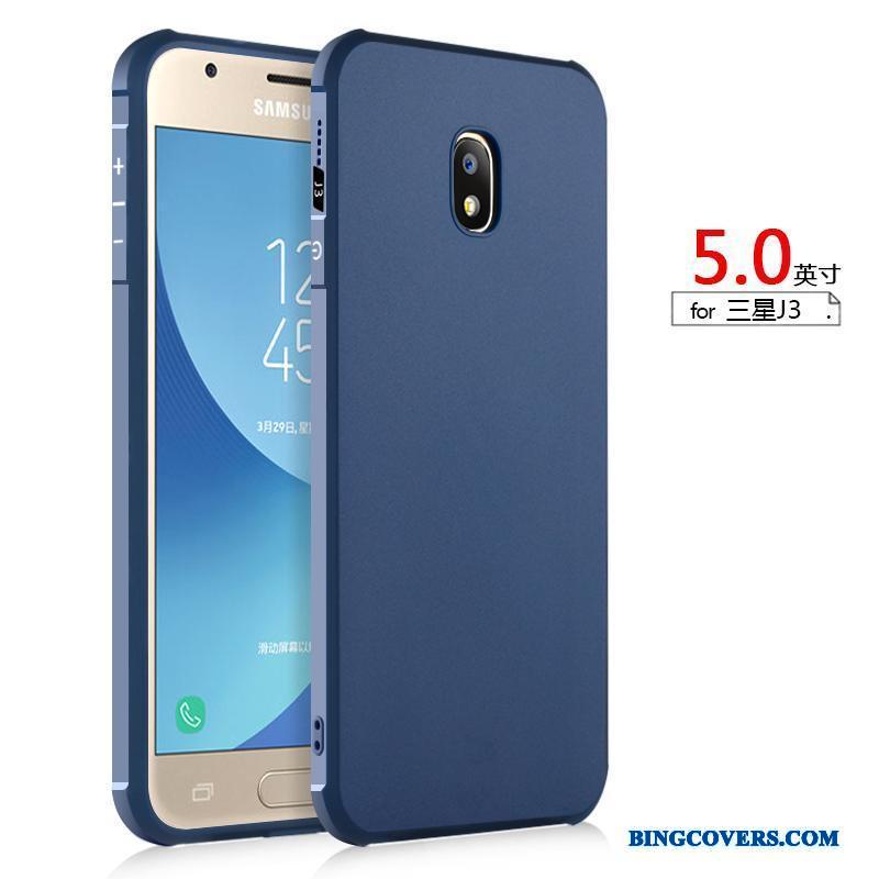 Samsung Galaxy J3 2017 Silikone Anti-fald Blå Beskyttelse Etui Cover Telefon