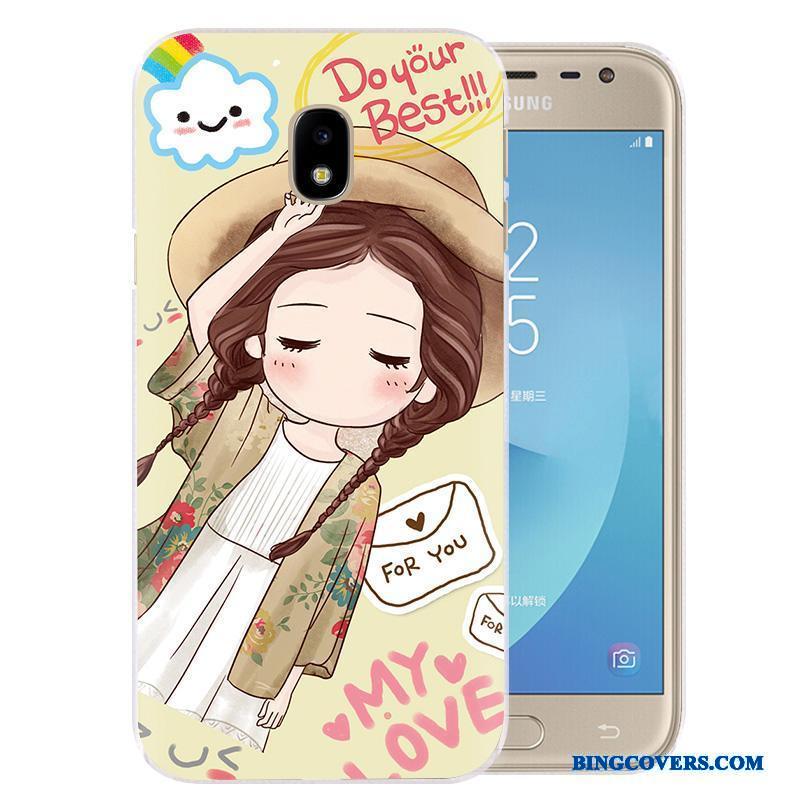 Samsung Galaxy J3 2017 Telefon Etui Cover Cartoon Lyserød Beskyttelse Anti-fald Stjerne