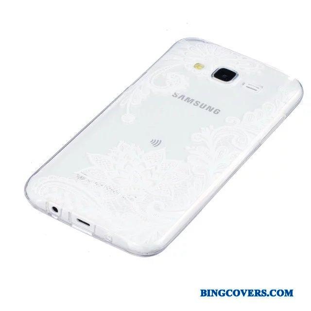 Samsung Galaxy J5 2015 Alt Inklusive Blomster Telefon Etui Relief Beskyttelse Blød Stjerne