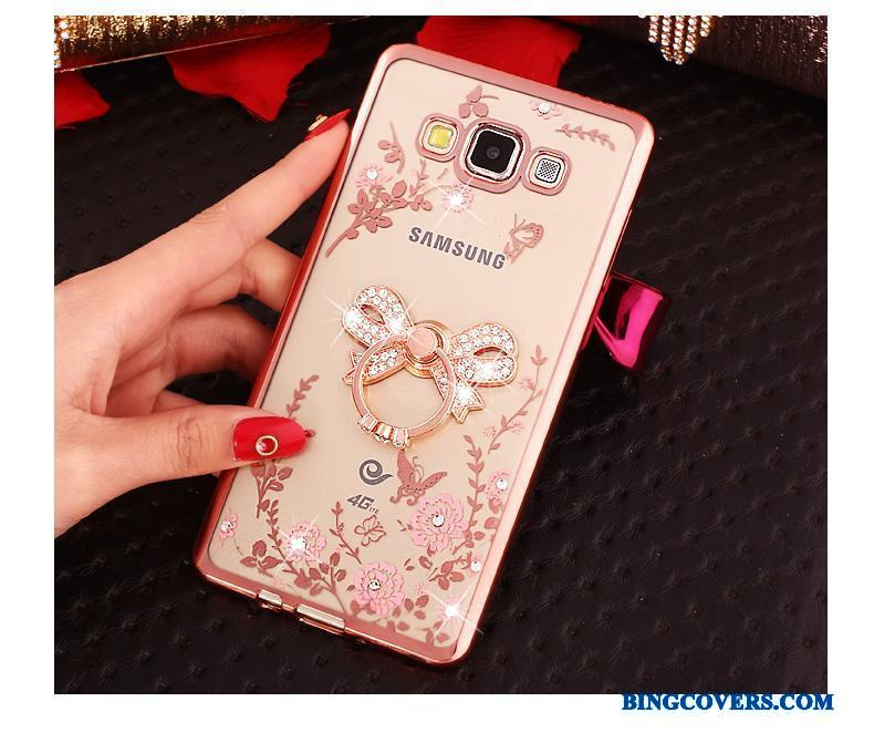Samsung Galaxy J5 2015 Anti-fald Cover Beskyttelse Stjerne Telefon Etui Guld Silikone