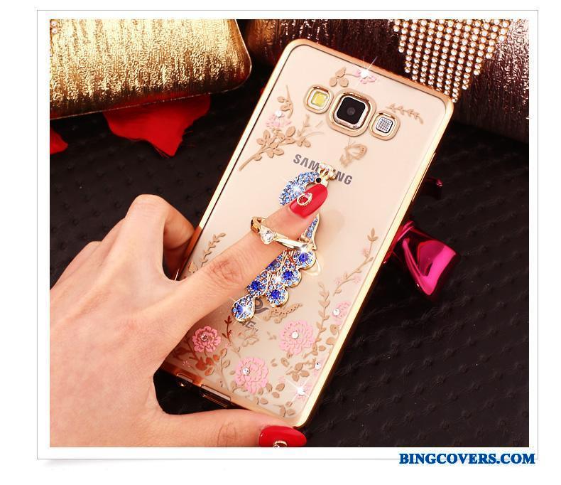 Samsung Galaxy J5 2015 Anti-fald Cover Beskyttelse Stjerne Telefon Etui Guld Silikone
