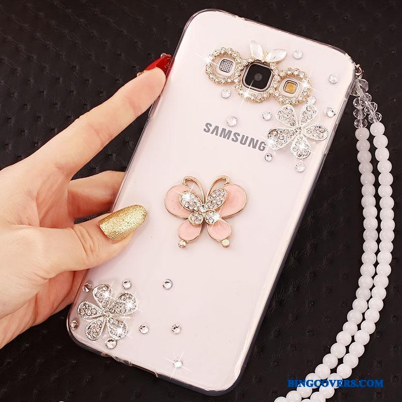 Samsung Galaxy J5 2015 Strass Telefon Etui Blød Farve Silikone Cover Stjerne