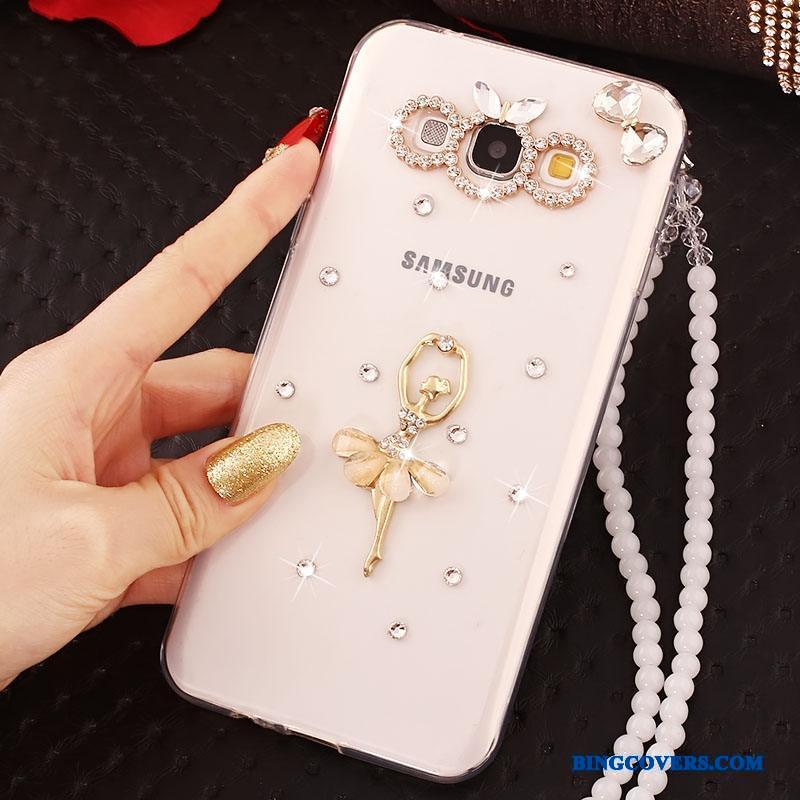 Samsung Galaxy J5 2015 Strass Telefon Etui Blød Farve Silikone Cover Stjerne