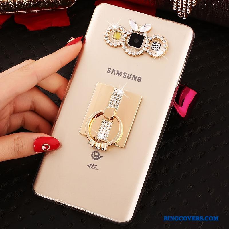 Samsung Galaxy J5 2016 Etui Silikone Mobiltelefon Ring Cover Guld Stjerne