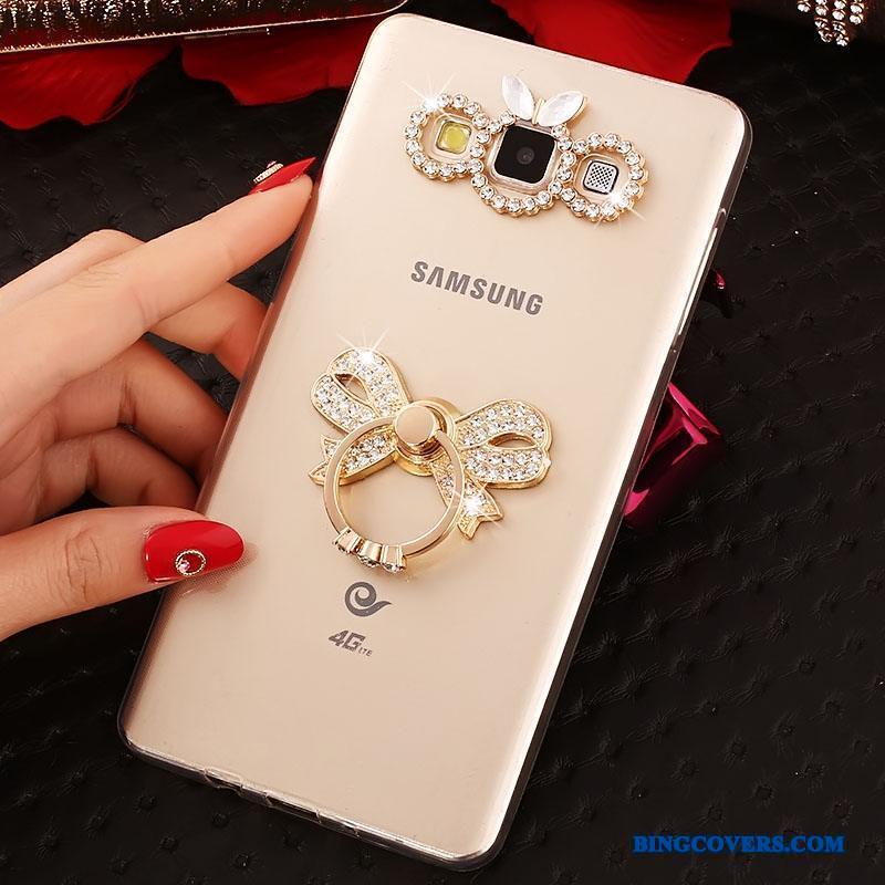Samsung Galaxy J5 2016 Etui Silikone Mobiltelefon Ring Cover Guld Stjerne