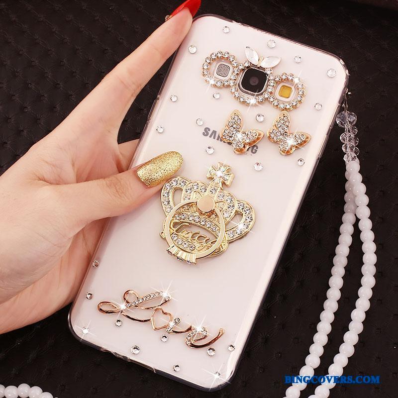 Samsung Galaxy J5 2016 Guld Krystal Anti-fald Telefon Etui Ring Stjerne