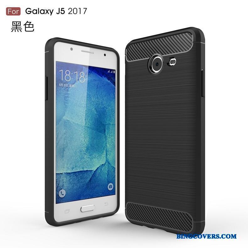 Samsung Galaxy J5 2017 Stjerne Fiber Sort Cover Mobiltelefon Telefon Etui Anti-fald