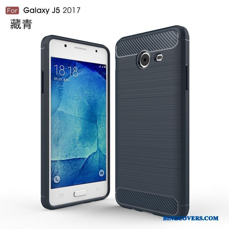 Samsung Galaxy J5 2017 Stjerne Fiber Sort Cover Mobiltelefon Telefon Etui Anti-fald
