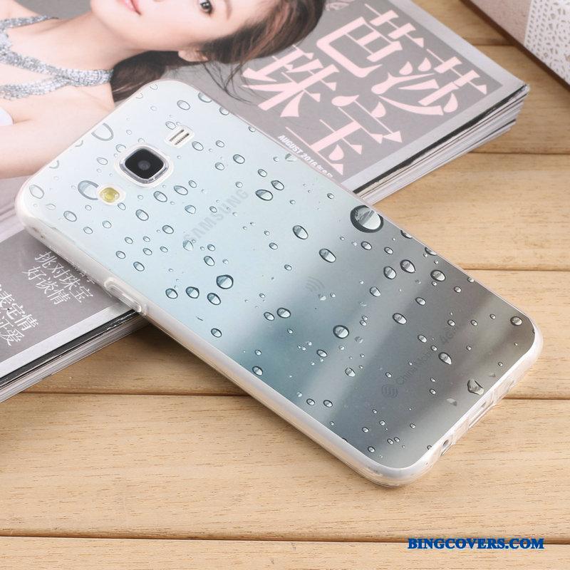 Samsung Galaxy J7 2015 Cover Telefon Etui Blå Silikone Anti-fald Blød Trend