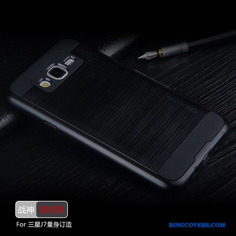 Samsung Galaxy J7 2015 Etui Mobiltelefon Beskyttelse Cover Af Personlighed Anti-fald Rød Ny