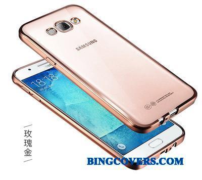 Samsung Galaxy J7 2016 Etui Gennemsigtig Cover Guld Beskyttelse Stjerne Belægning