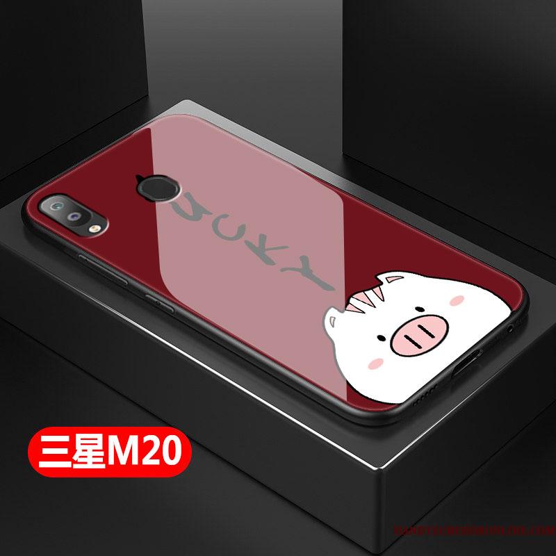Samsung Galaxy M20 Beskyttelse Kreativ Telefon Etui Af Personlighed Blød Rød Glas