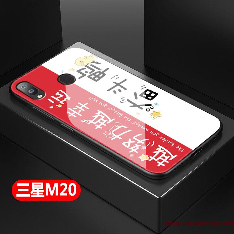 Samsung Galaxy M20 Beskyttelse Kreativ Telefon Etui Af Personlighed Blød Rød Glas