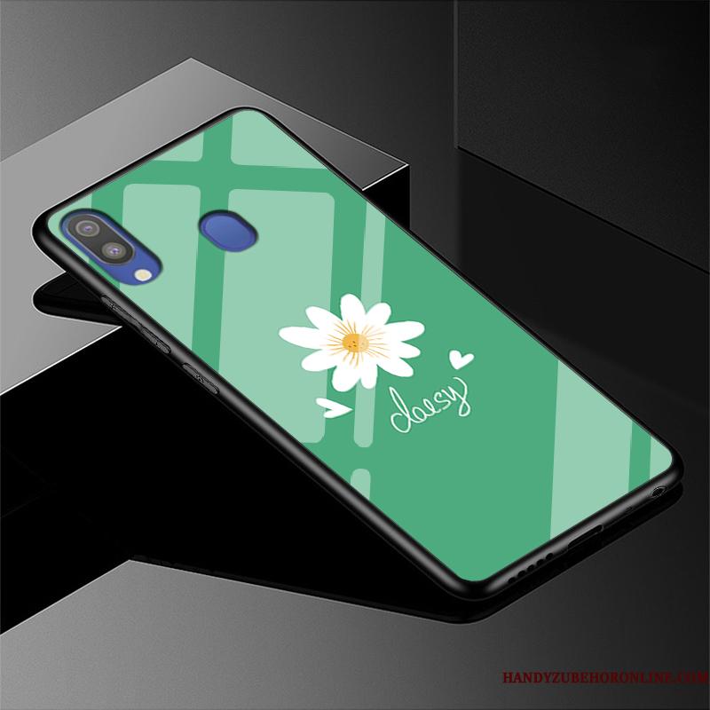 Samsung Galaxy M20 Etui Frisk Glas Cover Grøn Beskyttelse Alt Inklusive Stjerne