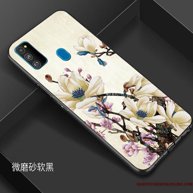 Samsung Galaxy M30s Kinesisk Stil Simple Anti-fald Silikone Telefon Etui Beskyttelse Trendy
