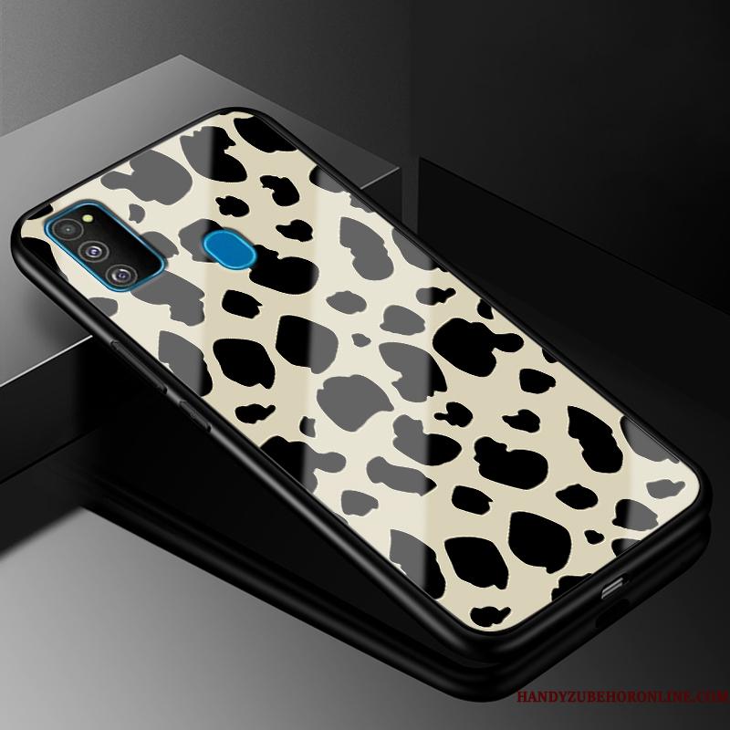 Samsung Galaxy M30s Smuk Silikone Leopard Telefon Etui Rød Cover Trend
