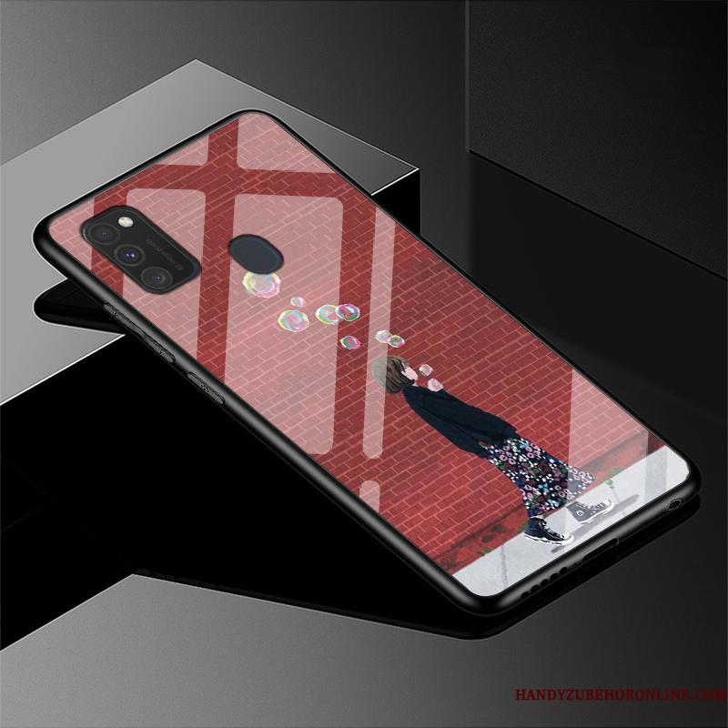 Samsung Galaxy M30s Telefon Etui Smuk Cartoon Cover Grøn Simple Beskyttelse