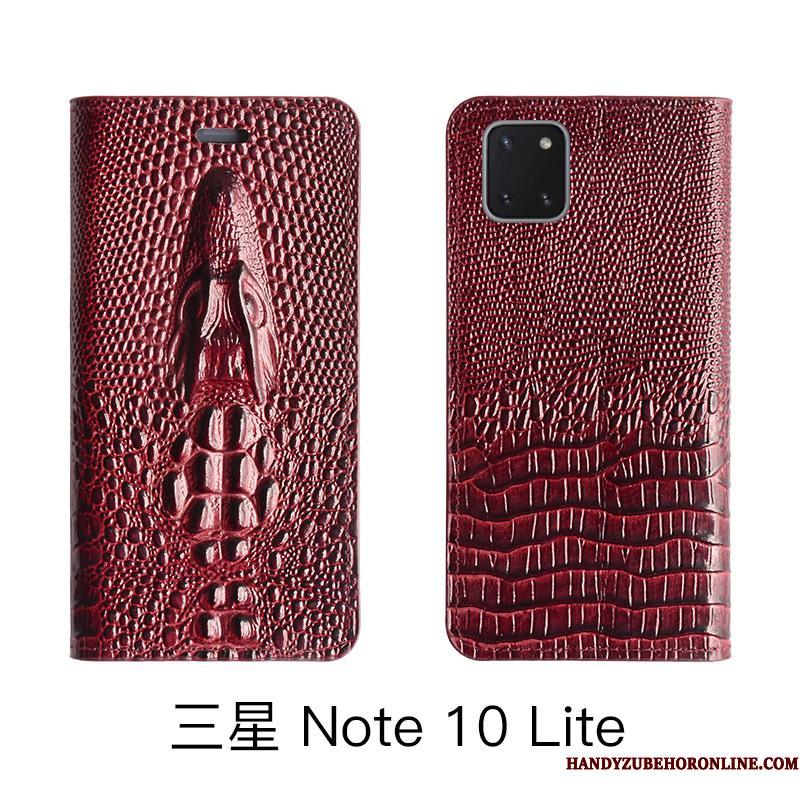 Samsung Galaxy Note 10 Lite Etui Alt Inklusive Lædertaske Folio Ægte Læder Stjerne High End Cow