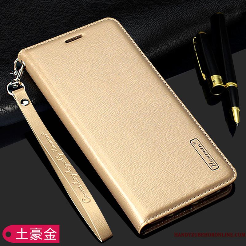 Samsung Galaxy Note 10 Lædertaske Blød Guld Folio Telefon Etui Anti-fald