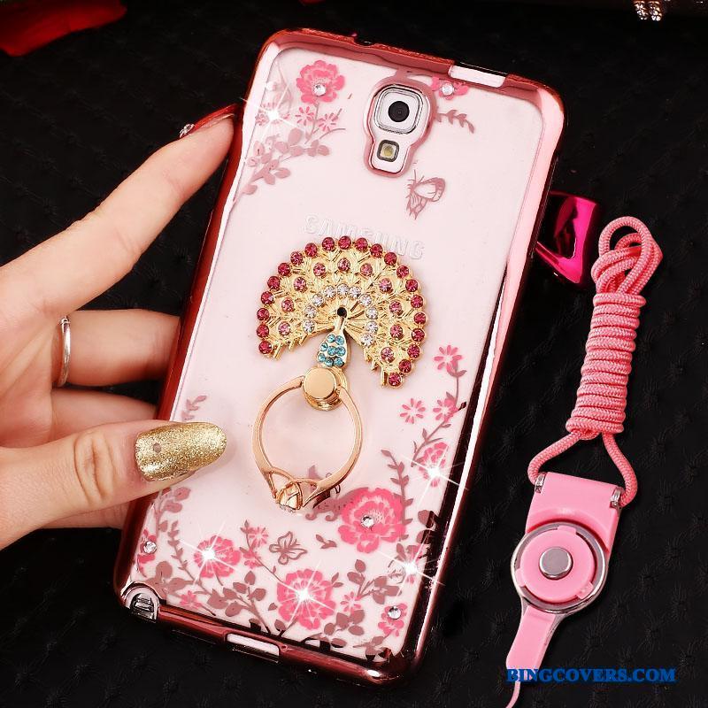Samsung Galaxy Note 3 Telefon Etui Silikone Ring Hængende Ornamenter Beskyttelse Cover Rosa Guld