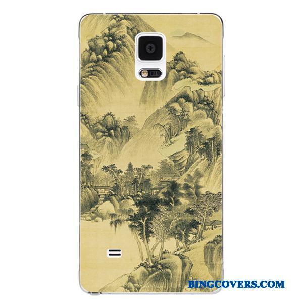 Samsung Galaxy Note 4 Af Personlighed Etui Mønster Plomme Blomst Silikone Blød Grøn