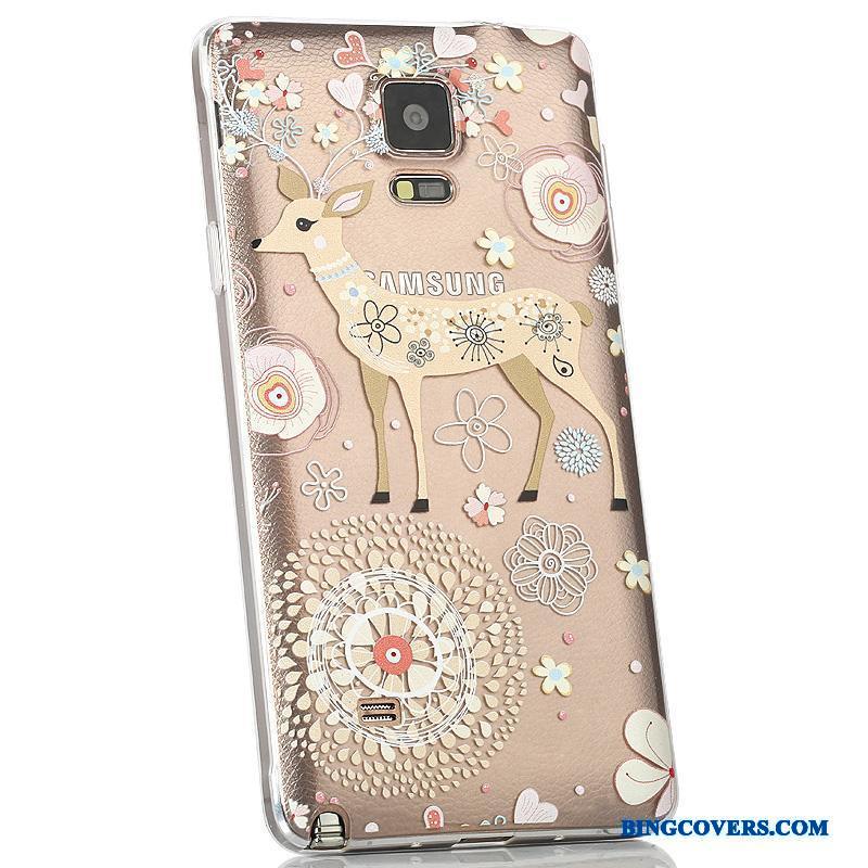 Samsung Galaxy Note 4 Bagdæksel Beskyttelse Telefon Etui Lilla Gennemsigtig Silikone Cover