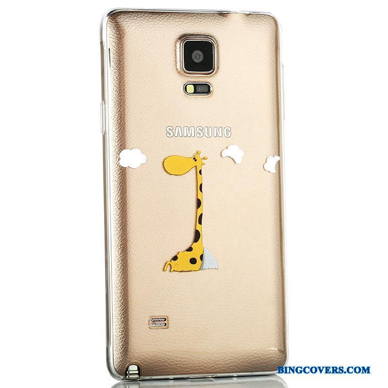 Samsung Galaxy Note 4 Bagdæksel Beskyttelse Telefon Etui Lilla Gennemsigtig Silikone Cover