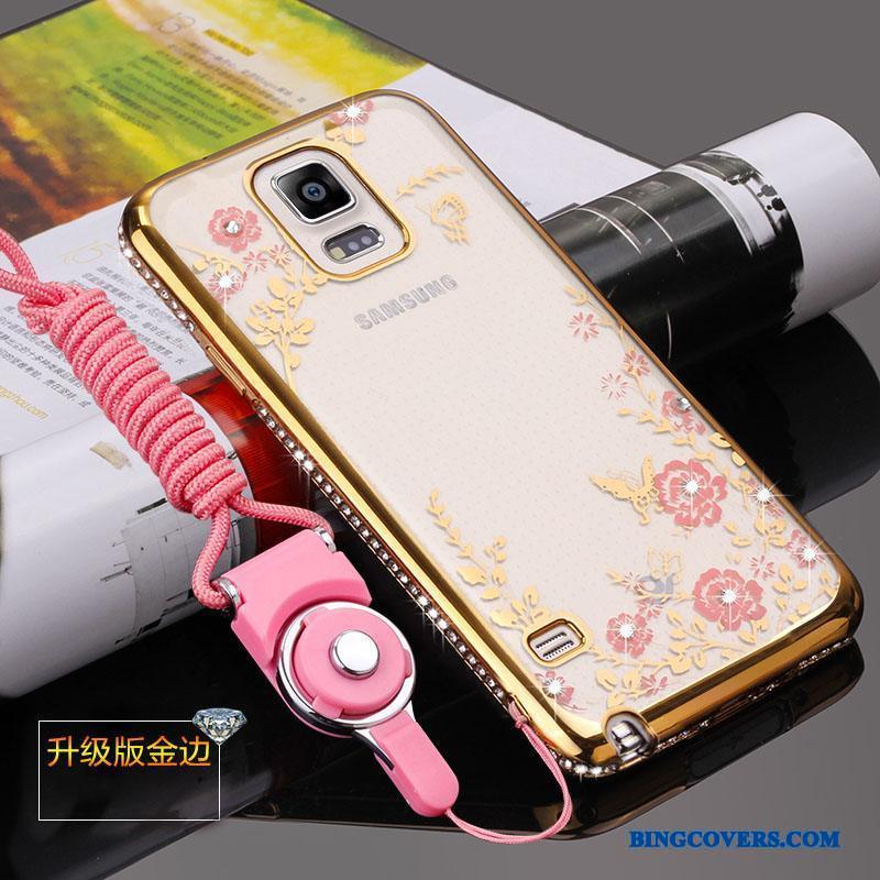 Samsung Galaxy Note 4 Beskyttelse Telefon Etui Hængende Ornamenter Anti-fald Silikone Guld Alt Inklusive