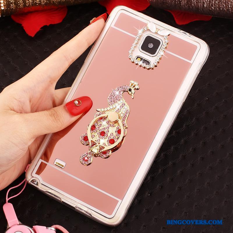 Samsung Galaxy Note 4 Blød Stjerne Rosa Guld Etui Cover Ring Beskyttelse