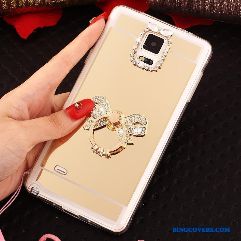 Samsung Galaxy Note 4 Blød Stjerne Rosa Guld Etui Cover Ring Beskyttelse