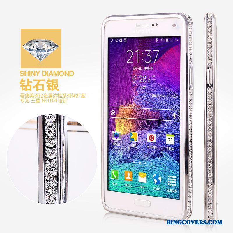 Samsung Galaxy Note 4 Cover Stjerne Metal Etui Rosa Guld Anti-fald Beskyttelse