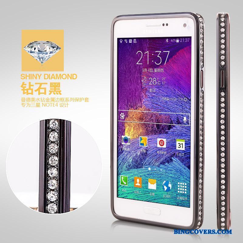 Samsung Galaxy Note 4 Cover Stjerne Metal Etui Rosa Guld Anti-fald Beskyttelse