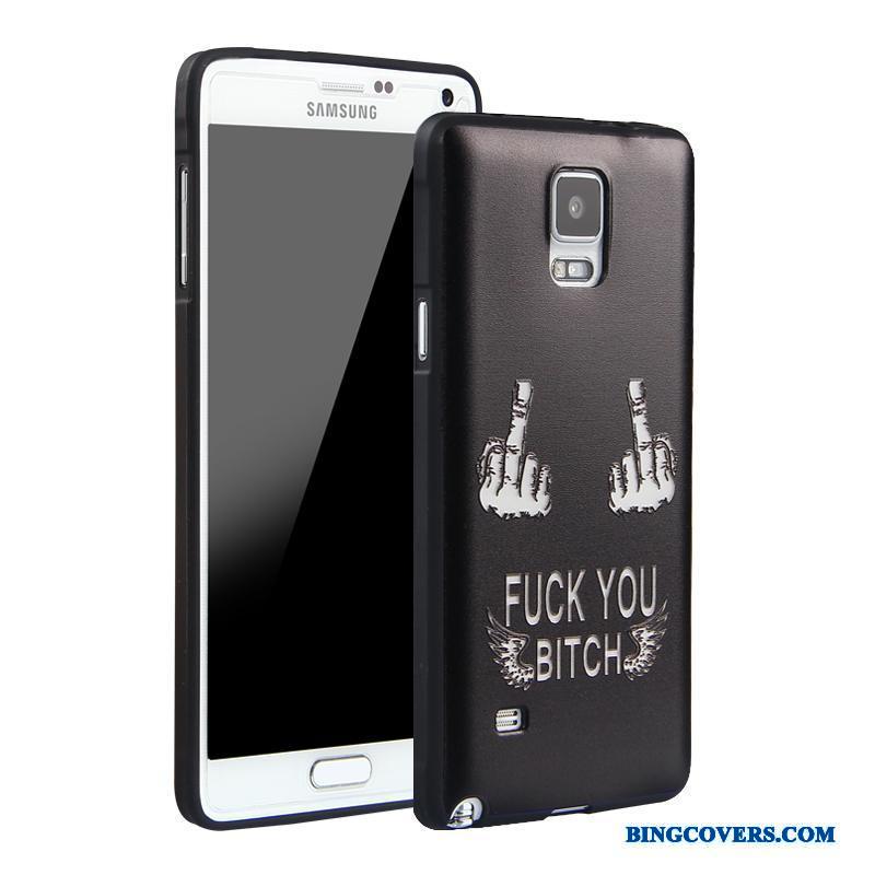 Samsung Galaxy Note 4 Etui Blå Anti-fald Alt Inklusive Cartoon Cover Relief Silikone