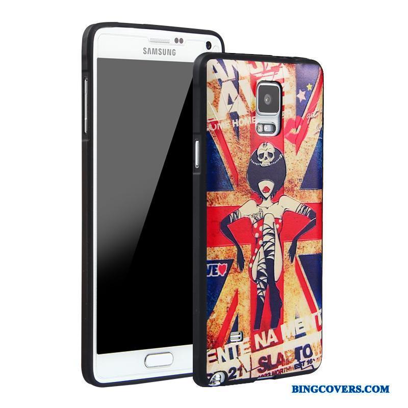 Samsung Galaxy Note 4 Etui Blå Anti-fald Alt Inklusive Cartoon Cover Relief Silikone