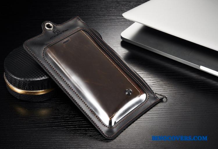 Samsung Galaxy Note 4 Etui Lædertaske Beskyttelse Mobiltelefon Tegnebog Sort Vintage Kort