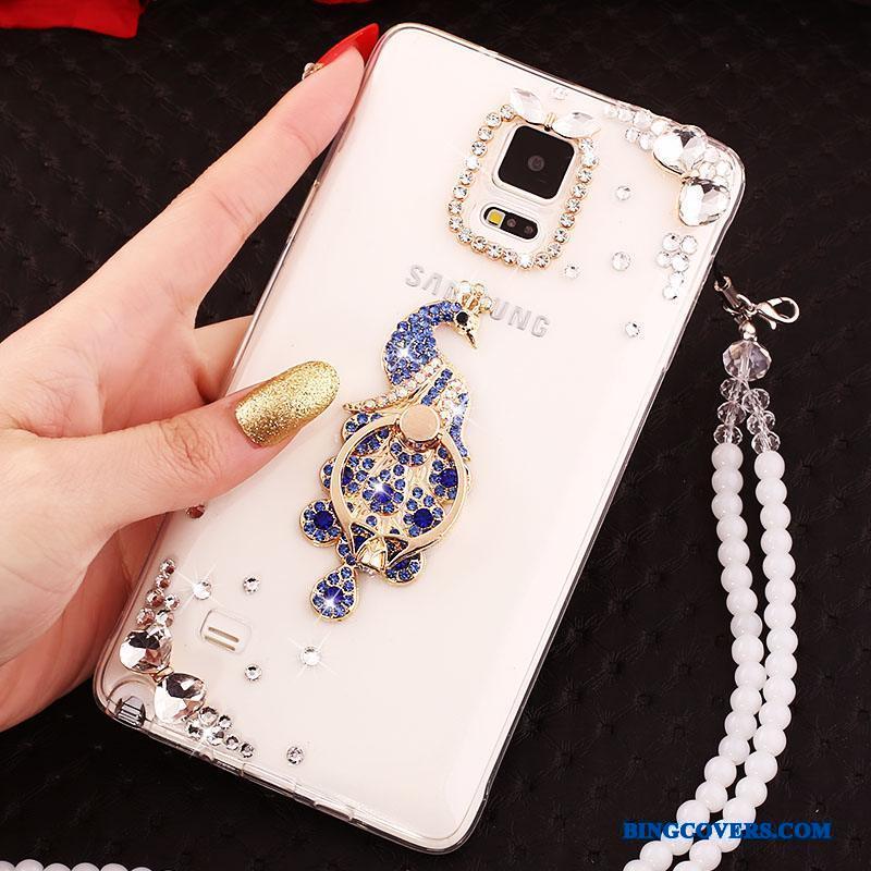 Samsung Galaxy Note 4 Etui Ring Silikone Stjerne Blød Krystal Guld Gennemsigtig