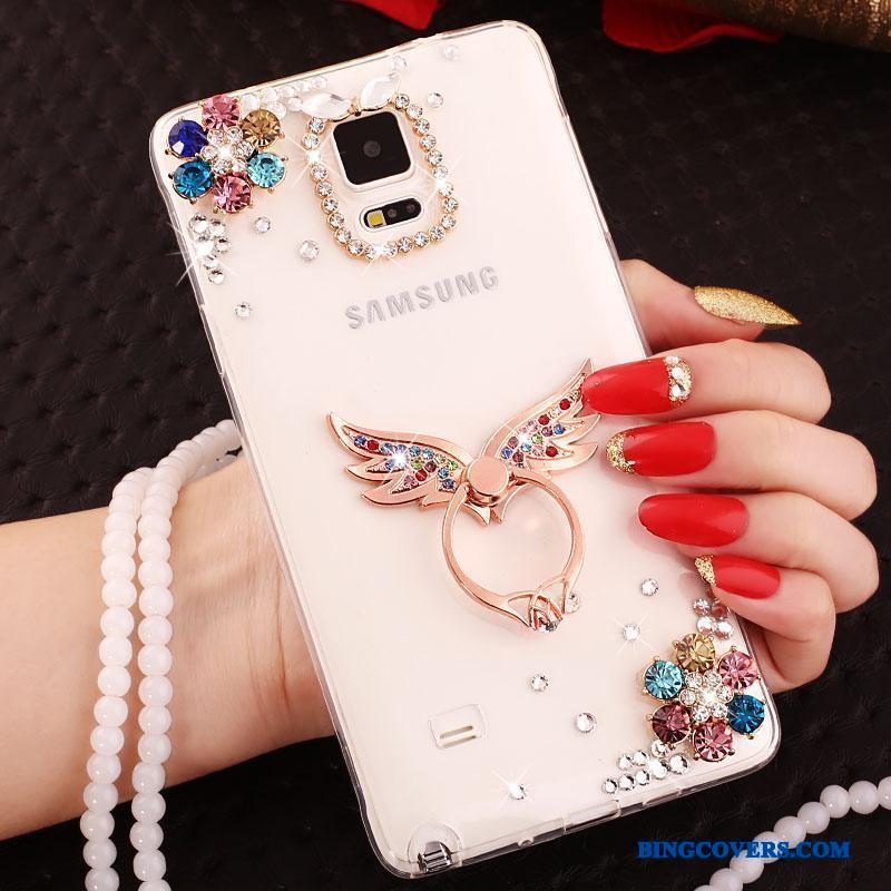 Samsung Galaxy Note 4 Etui Ring Silikone Stjerne Blød Krystal Guld Gennemsigtig