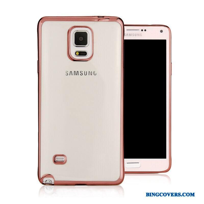 Samsung Galaxy Note 4 Etui Stjerne Anti-fald Blød Beskyttelse Silikone Guld Gennemsigtig