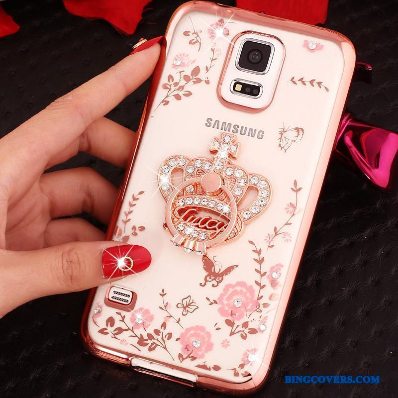 Samsung Galaxy Note 4 Etui Strass Silikone Beskyttelse Cover Blå Mobiltelefon Stjerne