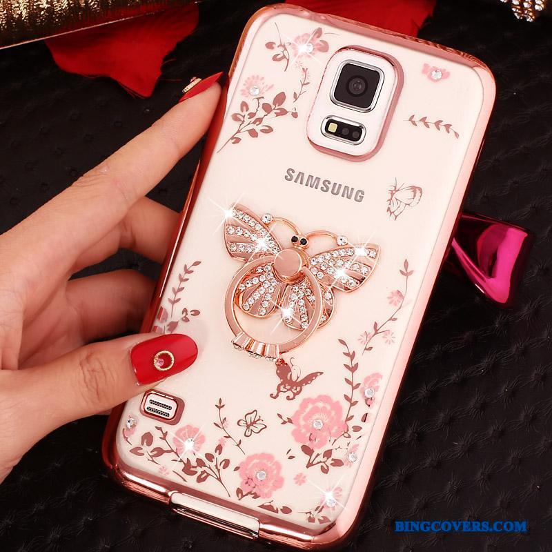 Samsung Galaxy Note 4 Etui Strass Silikone Beskyttelse Cover Blå Mobiltelefon Stjerne